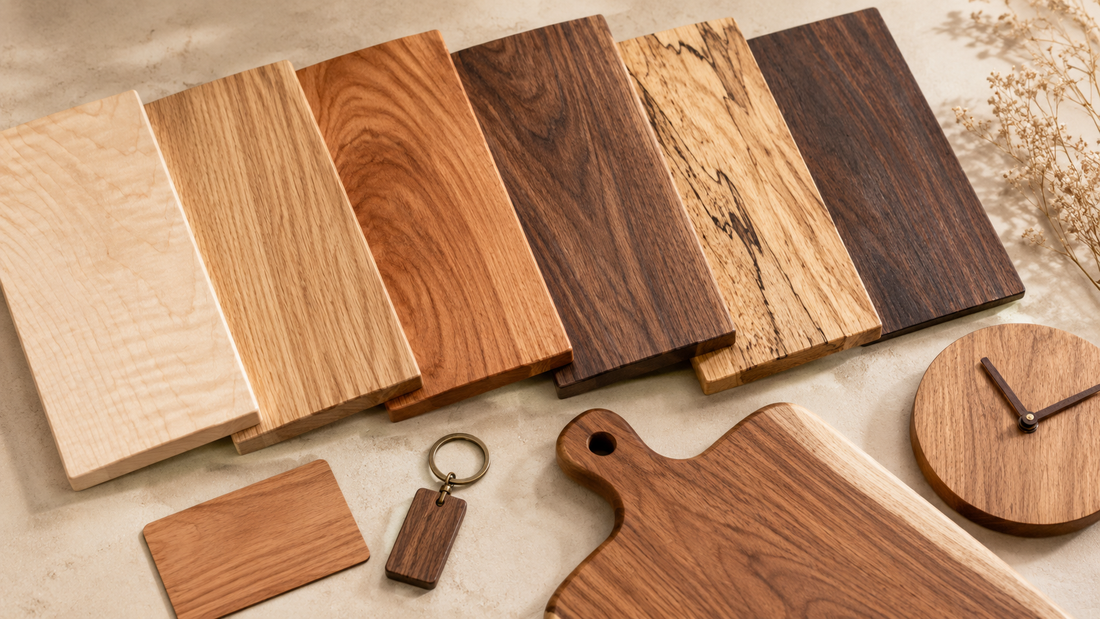 Verschiedene Holzarten mit natürlicher Maserung für Holzprodukte