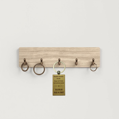 Holz-Schlüsselanhänger-Bleib so wie du bist