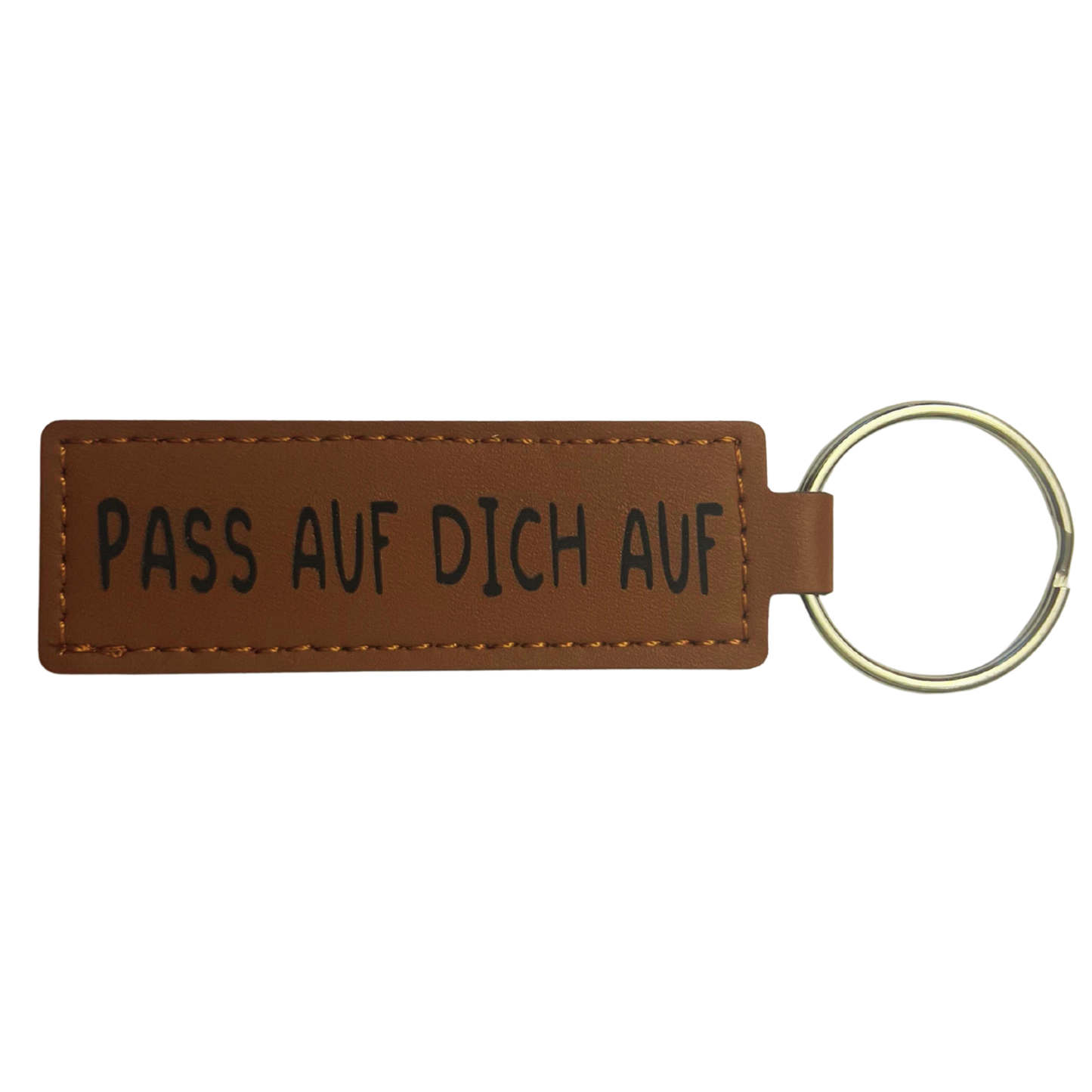 Leder-Schlüsselanhänger-Pass auf dich auf