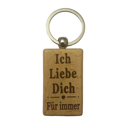 Holz-Schlüsselanhänger-Ich Liebe dich