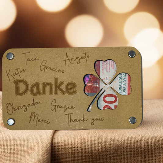 Danke Holz Geschenkkarte