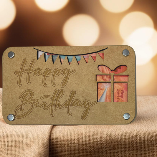 Happy Birthday Holz Geschenkkarte