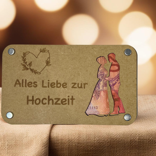 Hochzeit Holz Geschenkkarte