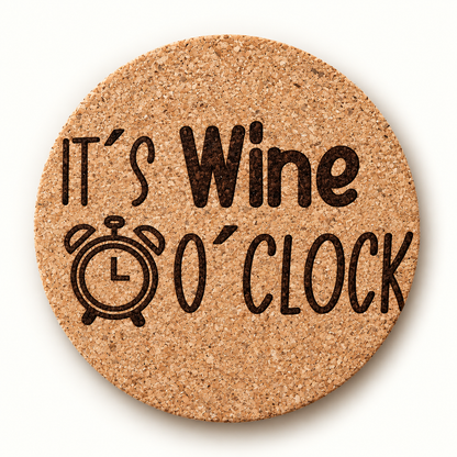 Korkuntersetzer «It's Wine O'Clock»