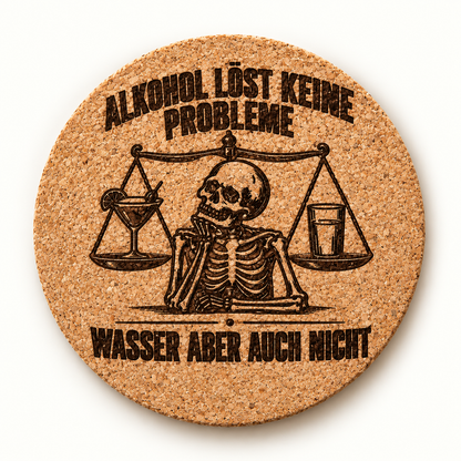 Korkuntersetzer «Alkohol löst keine Probleme»