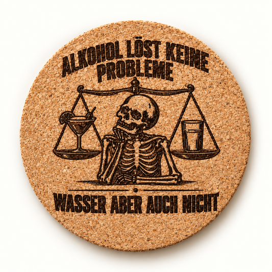 Korkuntersetzer «Alkohol löst keine Probleme»