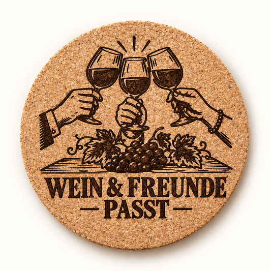 Korkuntersetzer «Wein & Freunde passt»