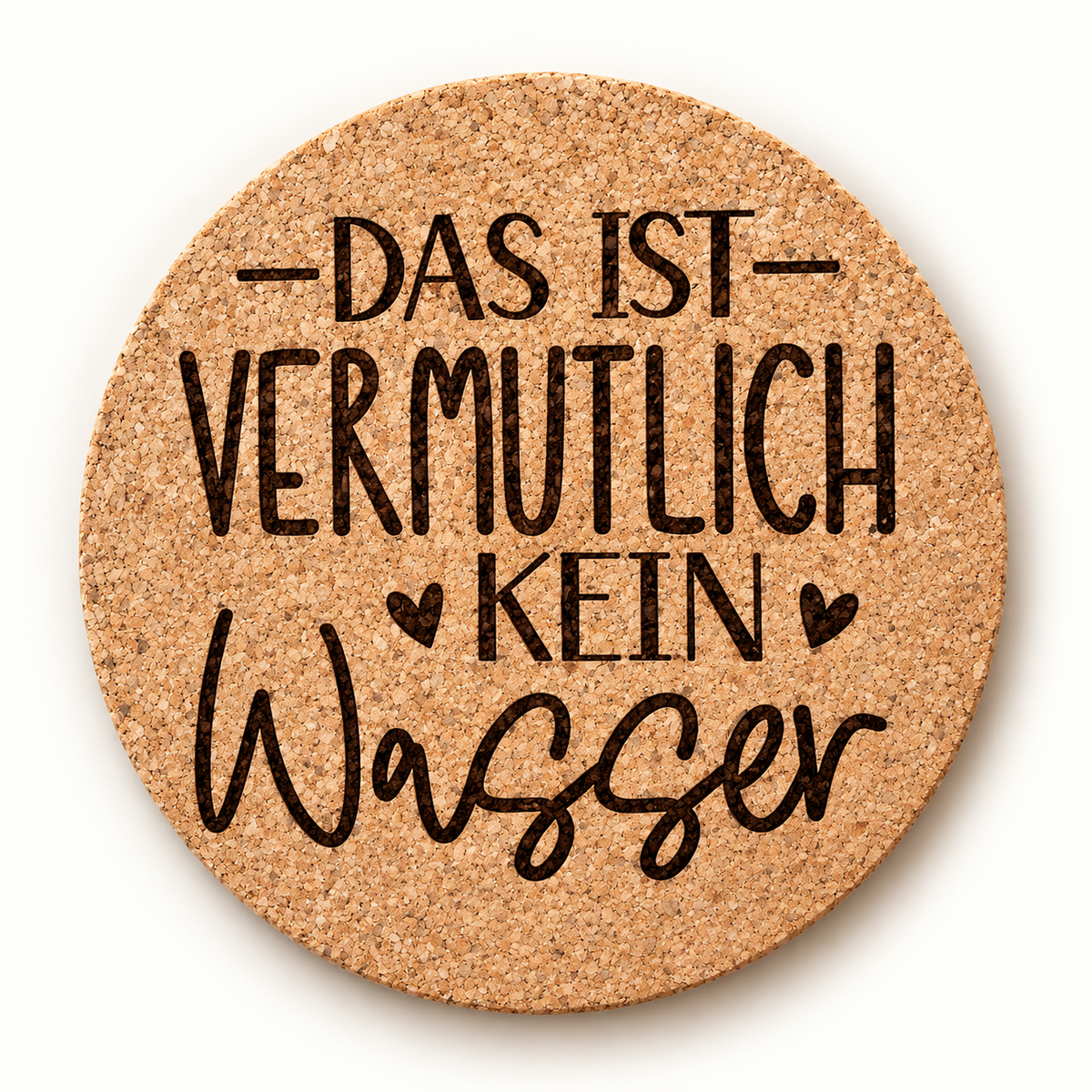 Korkuntersetzer «Das ist vermutlich kein Wasser»