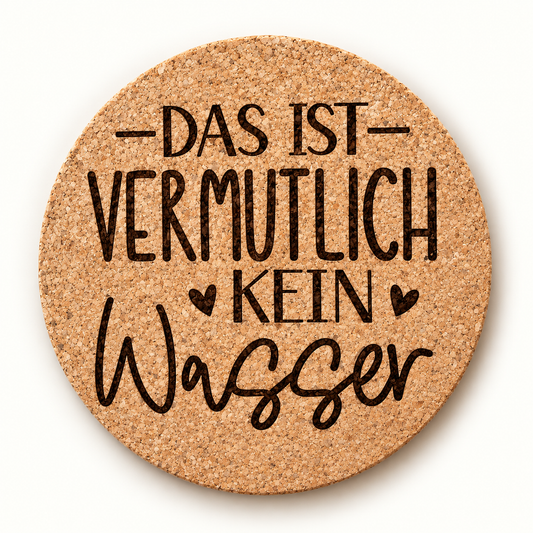 Korkuntersetzer «Das ist vermutlich kein Wasser»