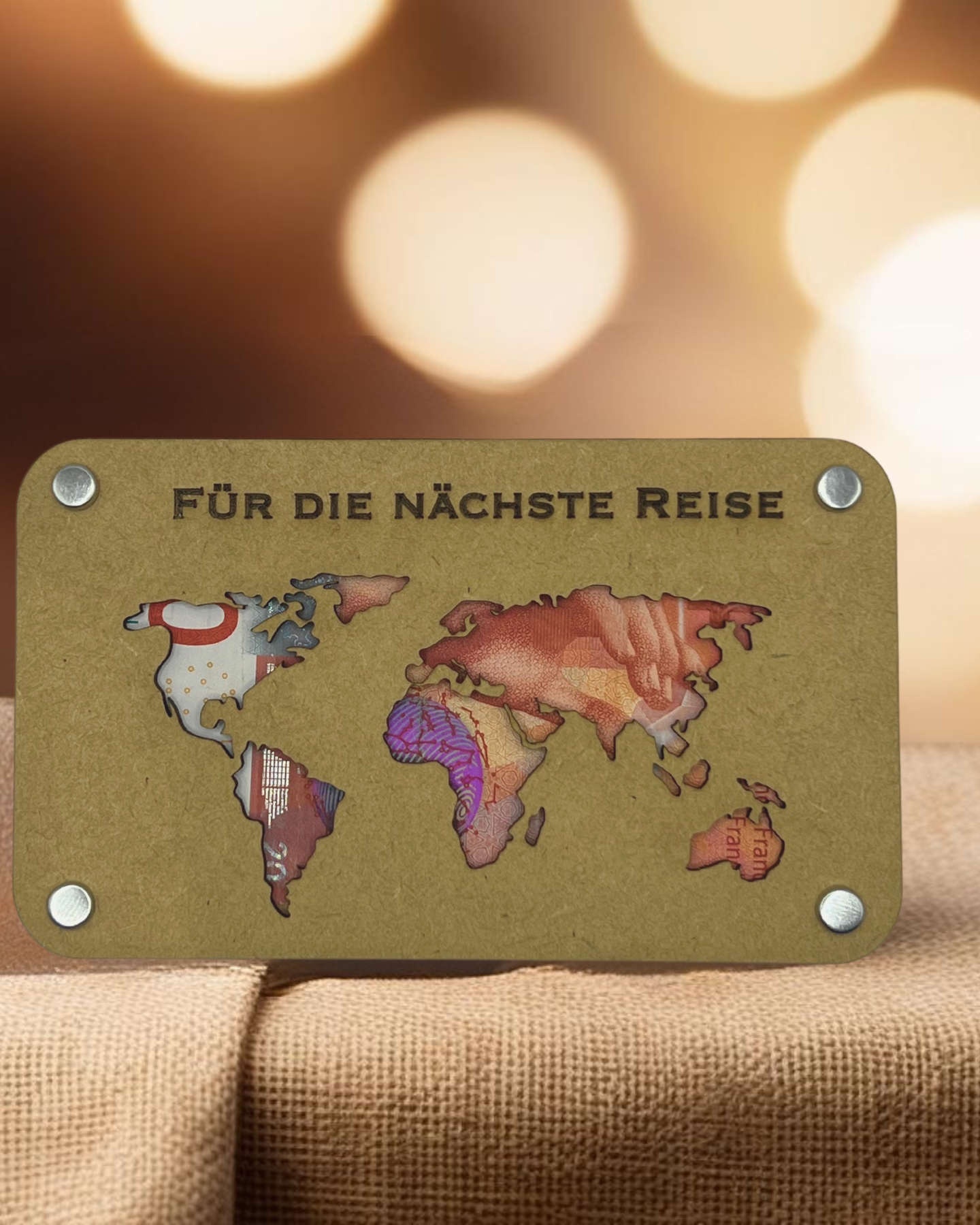 Nächste Reise Holz Geschenkkarte