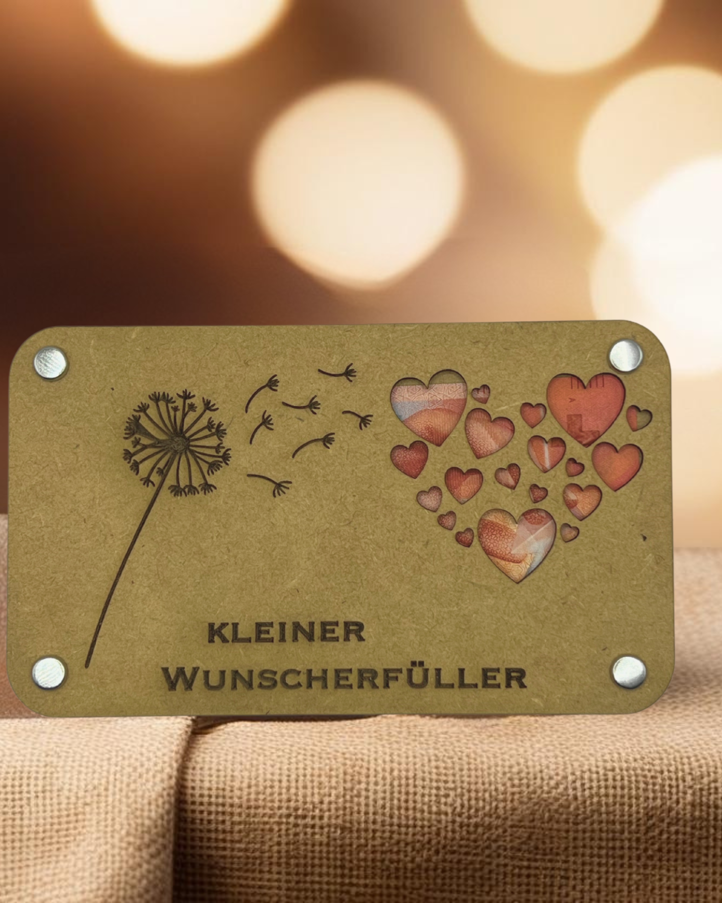 Wunscherfüller Holz Geschenkkarte